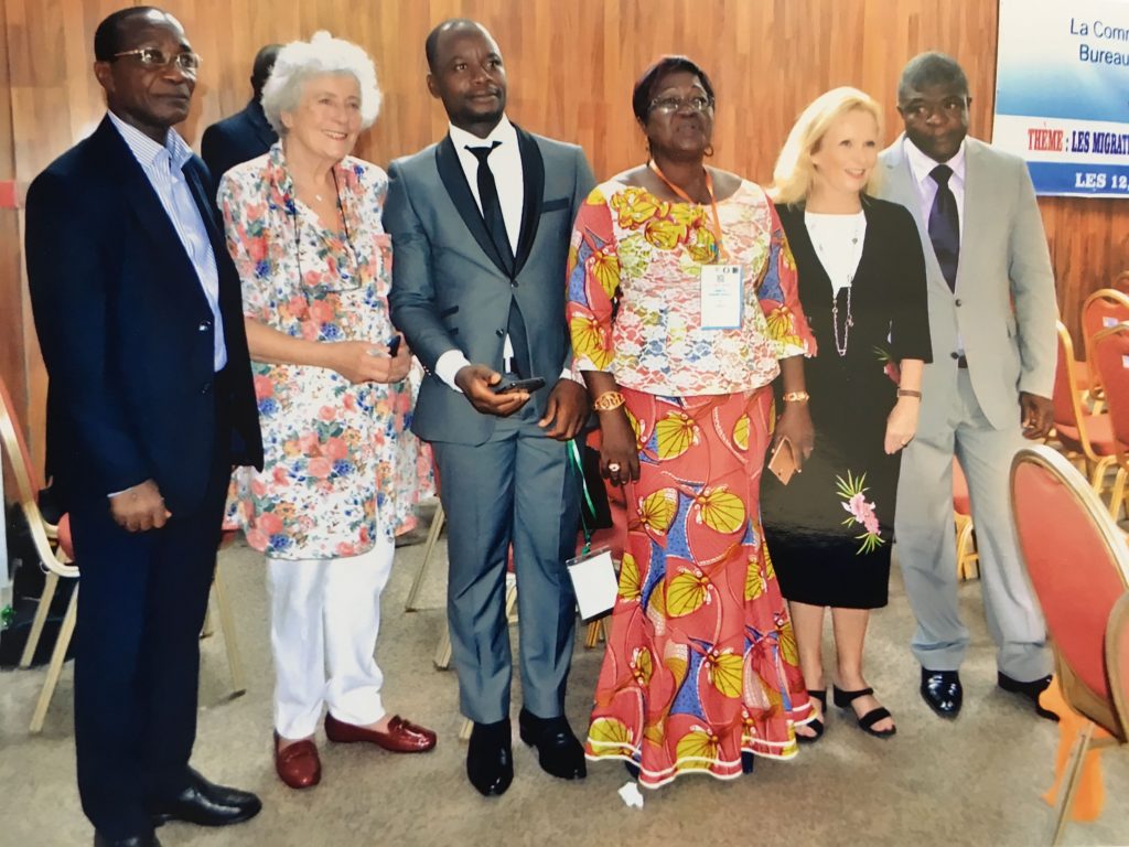 De g à drte Jean Bolly président de AJAD, Christine Roche , Raymond Gnagbo, Madame Anne Lemaistre.