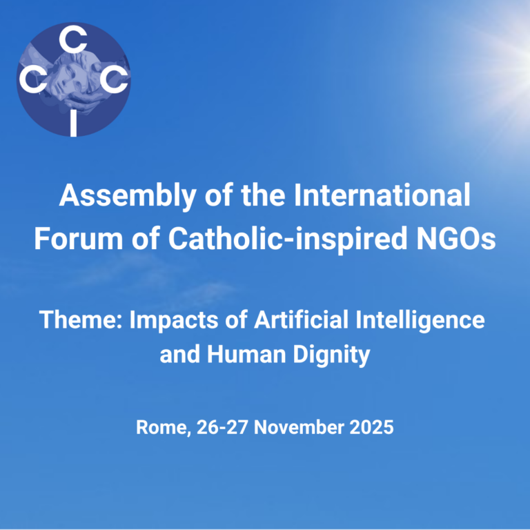 Impacts of artificial intelligence on human dignity- CCIC Presentation at the Internationale Forum of Catholic Inspired NGOs